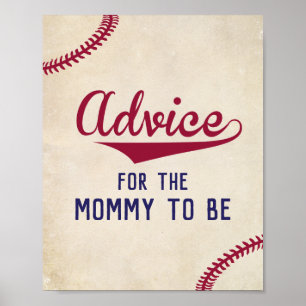Póster Consejos de Baby Shower sobre temas de béisbol par