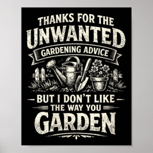 Póster Consejos de jardinería no deseados divertidos para