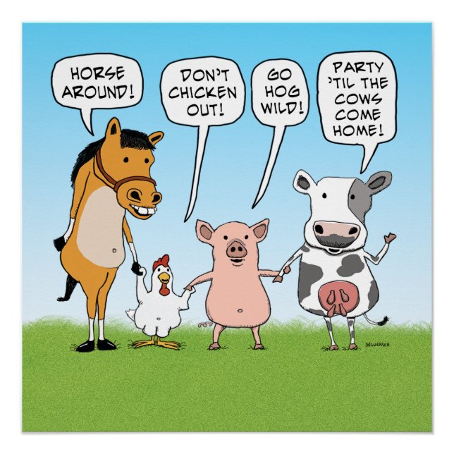 Póster Consejos divertidos de animales Fiestas (Anverso)