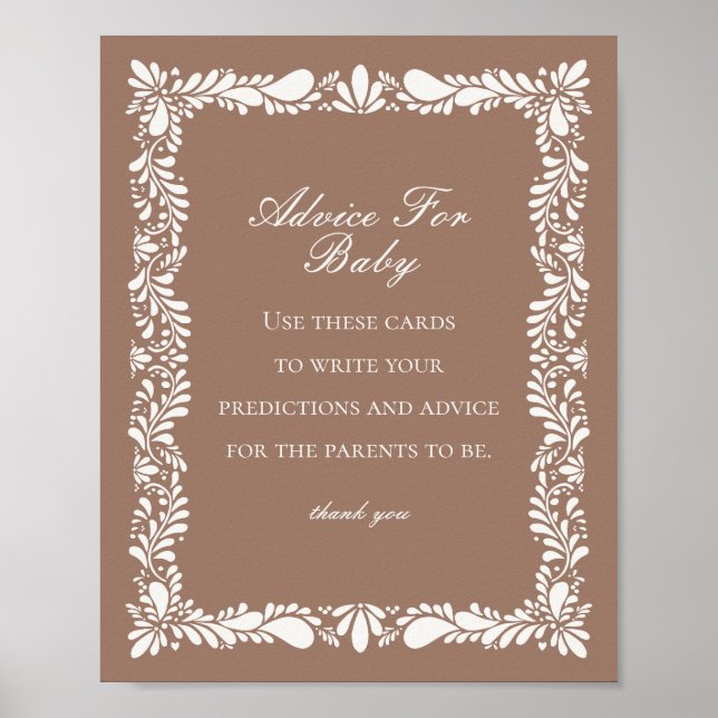 Póster Consejos en mosaico de Mocha Brown Talavera para e (Frente)