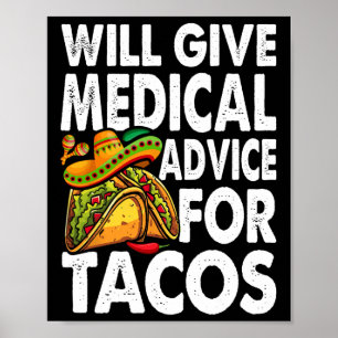 Póster Consejos Médicos Para Tacos Mexicanos Cinco De May