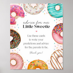Póster Consejos para la Ducha de Bebé de Donas Espolvorea