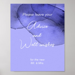 Póster Consejos y buenos deseos de lavanda azul violeta