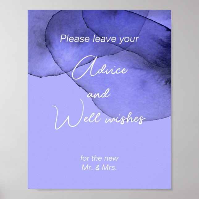 Póster Consejos y buenos deseos de lavanda azul violeta (Frente)