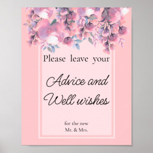 Póster Consejos y buenos deseos del Rosa Fall Floral Dust