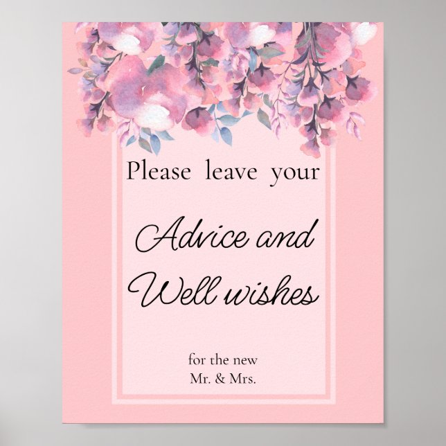 Póster Consejos y buenos deseos del Rosa Fall Floral Dust (Frente)