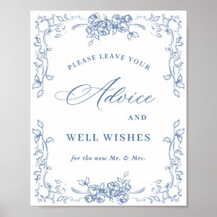 Póster Consejos y deseos azules de los organismos renacen