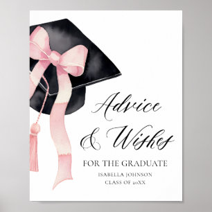 Póster Consejos y deseos de graduado de Fiesta de Bow Ros