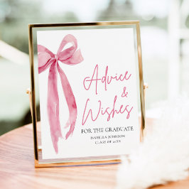 Póster Consejos y deseos de graduado de Fiesta de Bow Ros