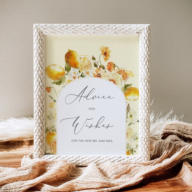 Póster Consejos y deseos de limón modernos para recién ca (Subido por el creador)