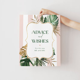 Póster Consejos y deseos de moda tropical para recién cas