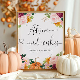 Póster Consejos y deseos de otoño en Borgoña para recién 