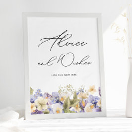 Póster Consejos y deseos Fiesta de té de ducha de novia