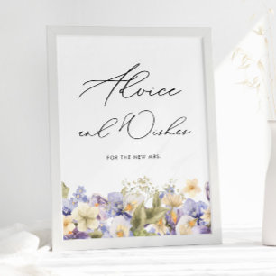 Póster Consejos y deseos Fiesta de té de ducha de novia