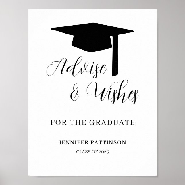 Póster Consejos y deseos para graduado (Frente)