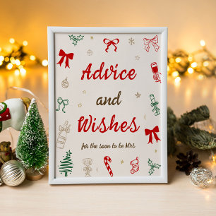 Póster Consejos y Deseos para la Ducha de Novia de Navida