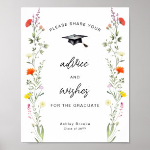 Póster Consejos y deseos para la flor silvestre graduada