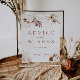 Póster Consejos Y Deseos Rótulo Boda Boho