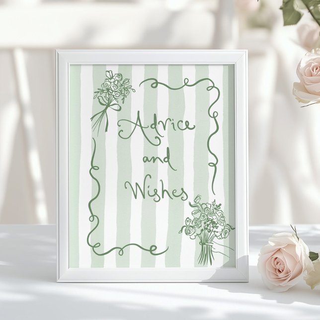 Póster Consejos y deseos Whimsical Sagge green Bridal (Subido por el creador)