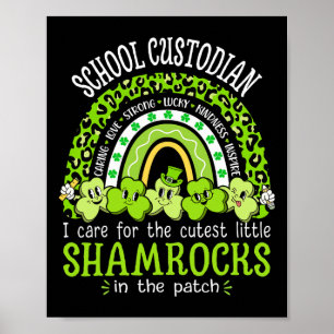 Póster Conserje Escolar Día de San Patricio Tréboles Escu
