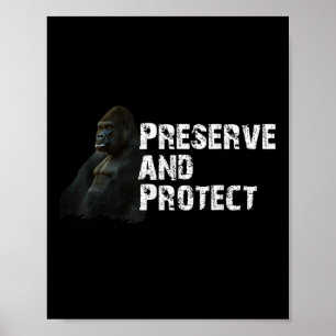 Póster Conservación de la protección ambiental del gorila