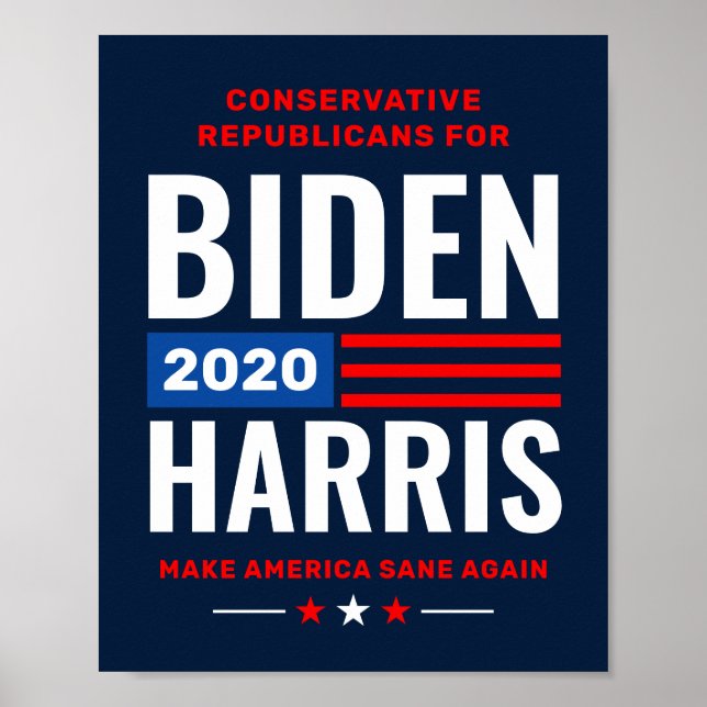 Póster Conservadores de la campaña Biden Harris 2020 (Frente)