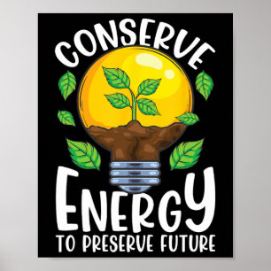 Póster Conservar el entorno verde de la bombilla de luz d