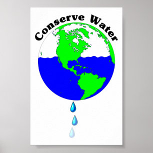 Póster Conserve el agua