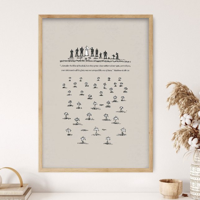 Póster Considerad los lirios, Mateo 6:28, BibleSketches (Subido por el creador)