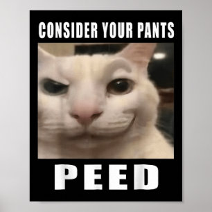 Póster Considerar tus pantalones orinar a los hombres de 