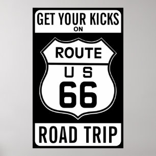 Póster Consiga sus retrocesos en la ruta 66