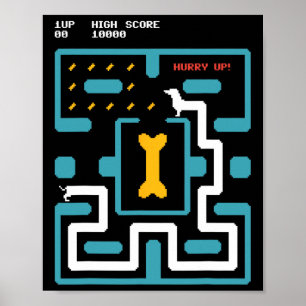 Póster Consola de juegos retro videojuego perro arcade de