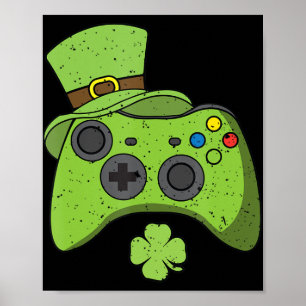 Póster Consola de videojuegos divertida día de San Patric