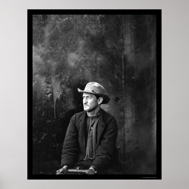 Póster Conspirador Lincoln Edward Spangler 1865 (Frente)