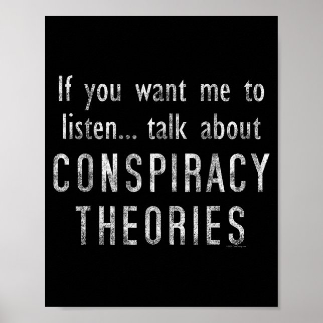 Póster Consracy Theorist Funny Quote Fake Hoax Tinfoil Ha (Frente)