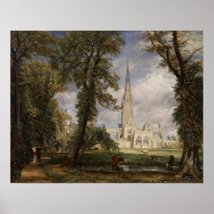 Póster Constable - Catedral de Salisbury desde el jardín 