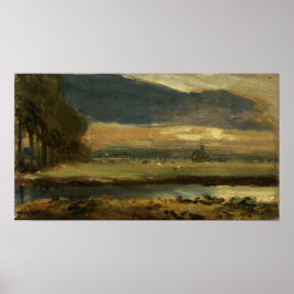 Póster Constable - Dedham Church From Flatford