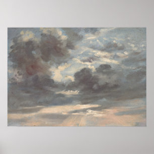 Póster Constable - Estudio de nubes Atardecer tormentoso