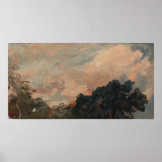 Póster Constable - Estudio de nubes con árboles (Frente)
