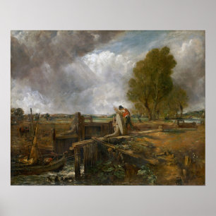 Póster Constable - Estudio De Un Barco Que Pasa Una Cerra
