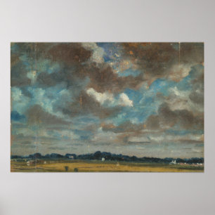 Póster Constable - Extenso paisaje con nubes grises
