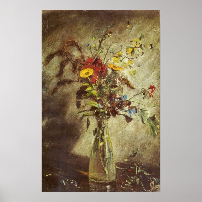 Póster Constable - Flores En Un Jarrón De Vidrio 1814 (Frente)