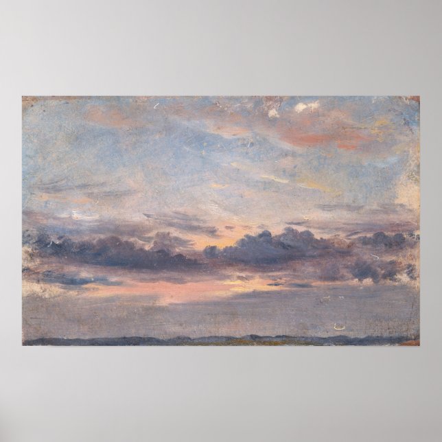 Póster Constable - Un estudio de nubes al atardecer (Frente)
