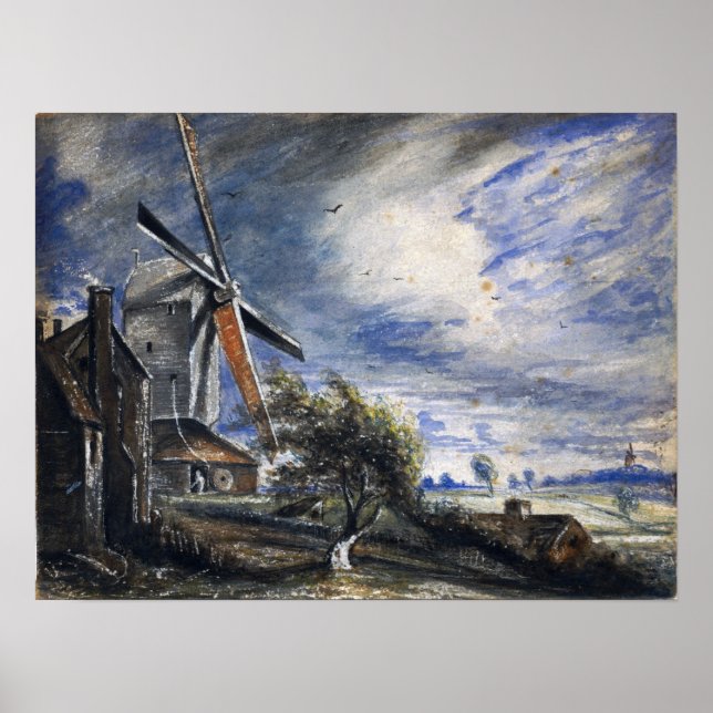 Póster Constable - Un molino cerca de Colchester (Frente)