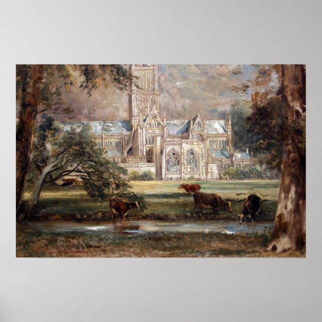 Póster Constable - Vista de la Catedral de Salisbury (Frente)