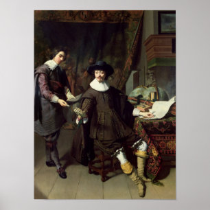 Póster Constantijn Huygens  and his clerk, 1627
