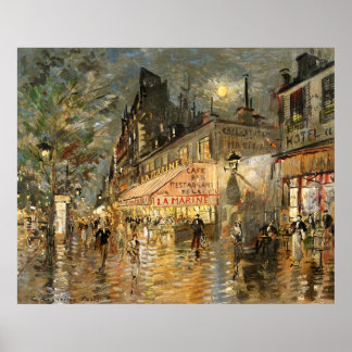 Póster Constantin Korovin: Cafe La Marine, París