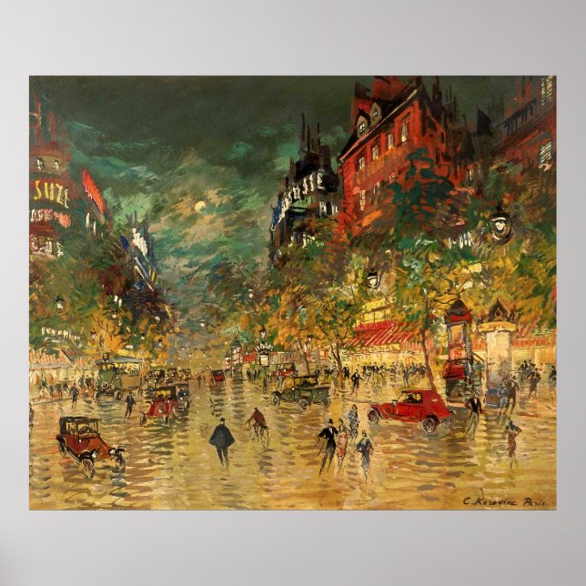Póster Constantin Korovin: París de noche (Frente)