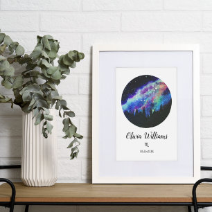 Póster Constelación azul Scorpio Horóscopo Regalo de Rótu