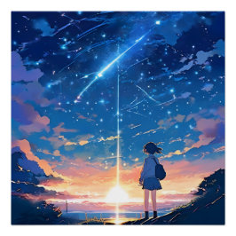 Póster constelación con estrellas de tiro